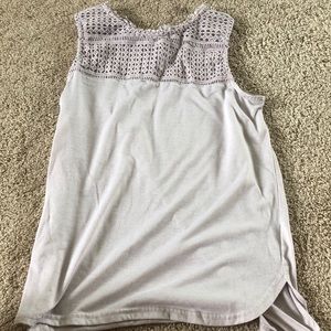 beta house lace high neck tank